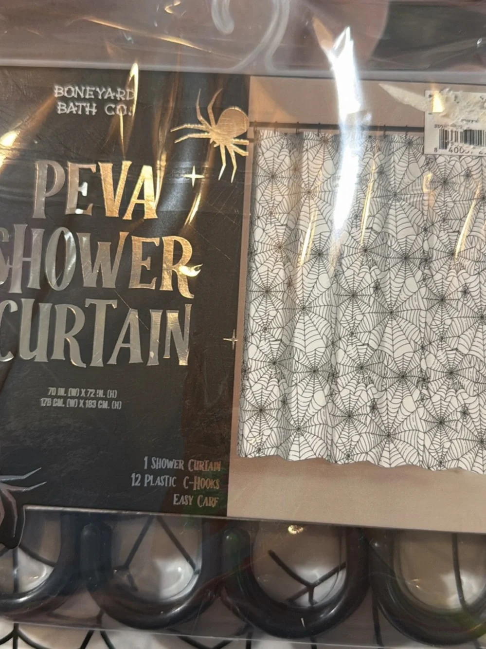 White Spiderweb PEVA Shower Curtain